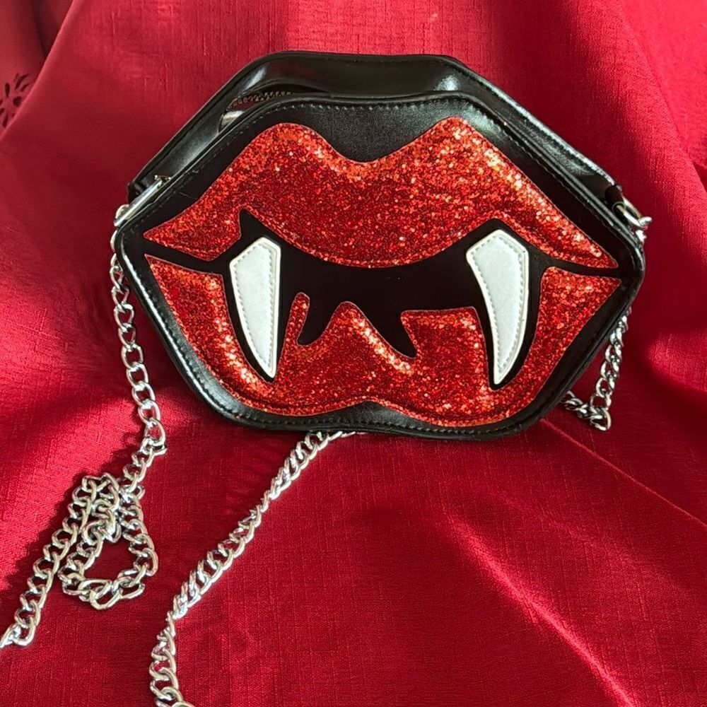 Vampire sequin crossbody bag